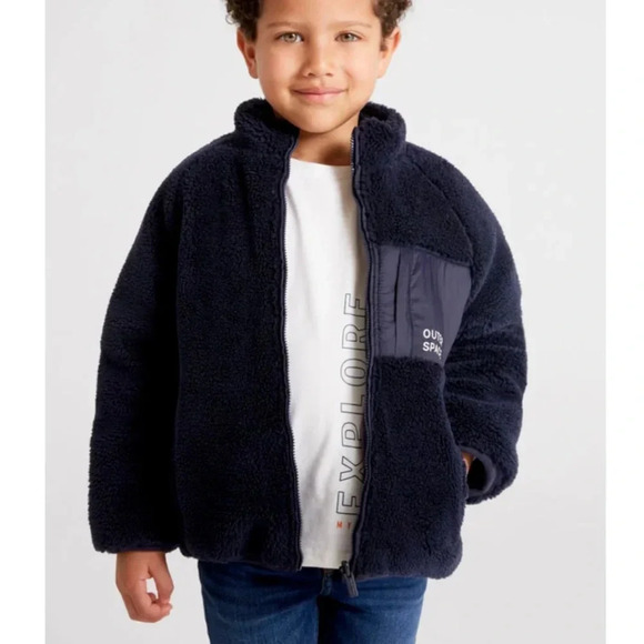 Mayoral Boys Wool Reversible Plush Zipper Jacket - Picture 1 of 13